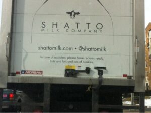 shatto milk in case of accident have lots and lots of cookies ready dr heckle funny truck signs